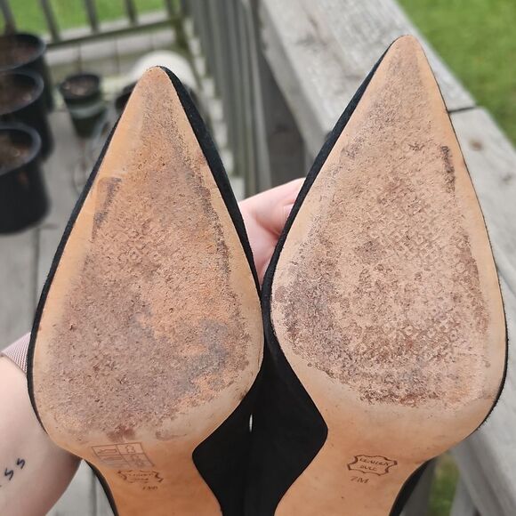 Tory Burch Delphine Rhinestone Heels – Black Suede, Size 7 ✨ - Picture 9 of 11